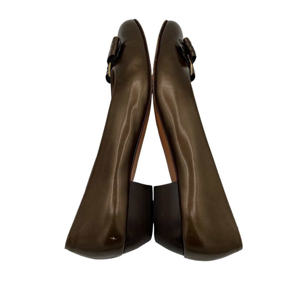 Salvatore Ferragamo Women's Vintage Low Heel Brown Leather Pump - Picture 6 of 11